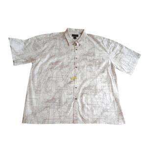 Field & Stream Map Print Short Sleeve‎ Shirt XXXL